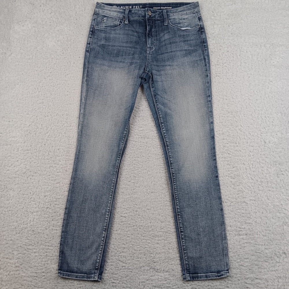 Laurie Felt Jeans Classic Boyfriend Women 6 Blue Medium Wash Stretch RN 12167
